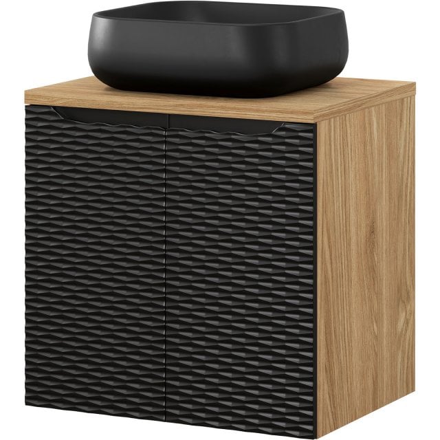 COMAD Zestaw mebli OCEAN BLACK szafka z drzwiami z blatem 60 cm, umyw