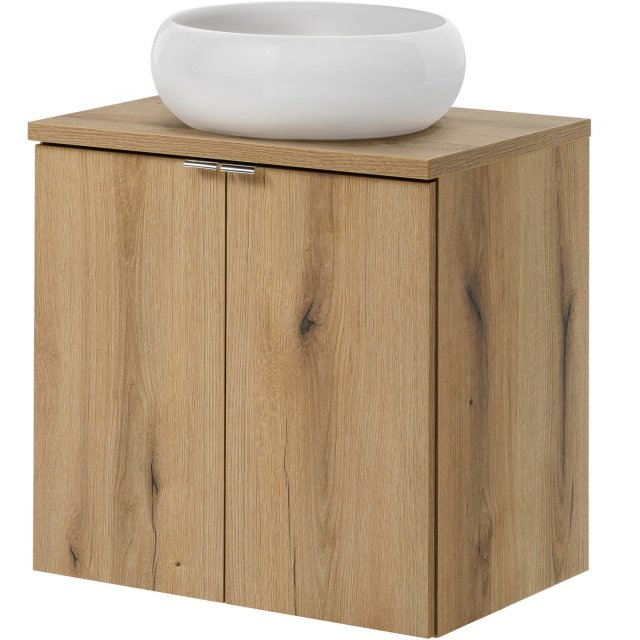 COMAD Zestaw mebli NOVA OAK szafka z drzwiami z blatem 60 cm, umywalk