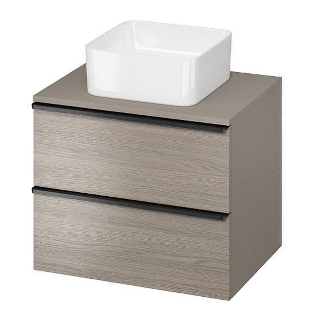 Szafka podumywalkowa VIRGO 60 szara uchwyt czarny z blatem