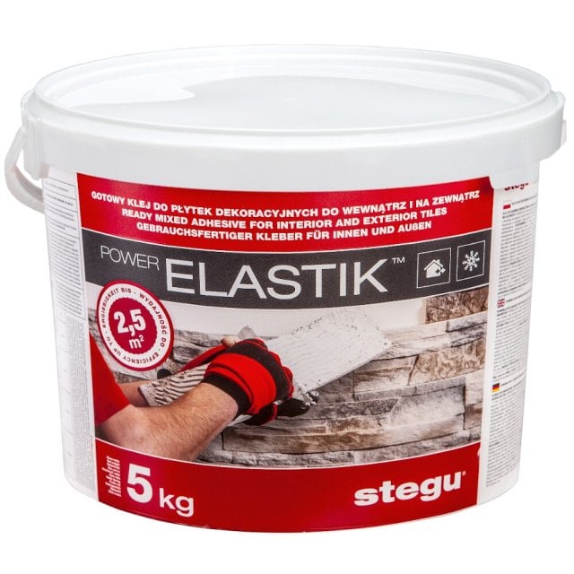 Gotowy klej do płytek dekoracyjnych wew./zewn. POWERELASTIK 5 kg STEG