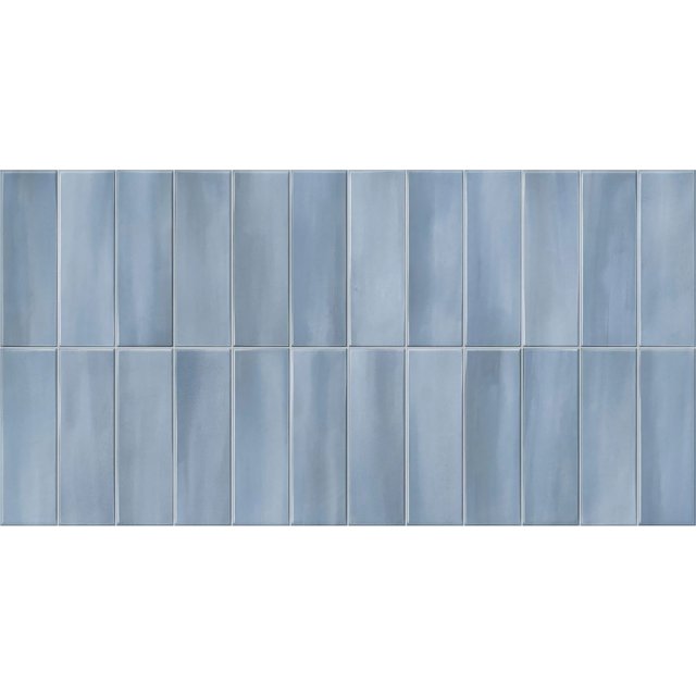 Gres szkliwiony hiszpański Gayafores DECO ALLURE BLUE błyszczący 32x6