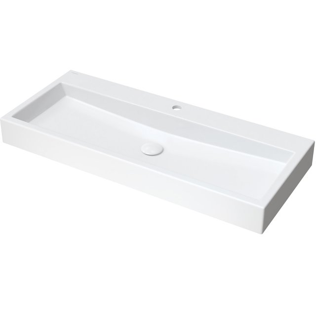 OMNIRES Umywalka nablatowa THASOS M+ 100 prostokątna biały połysk THA