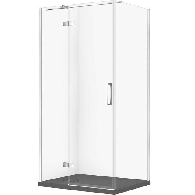 CERSANIT Zestaw kabina prostokątna JOTA lewa 100x80 chrom, brodzik TA