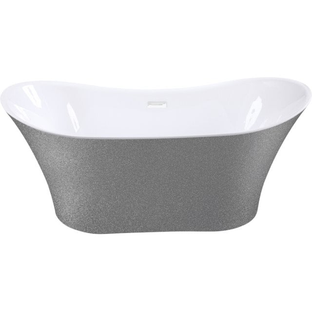 BESCO Wanna wolnostojąca AMBER SREBRNA 170x80 maskownica syfonu z prz