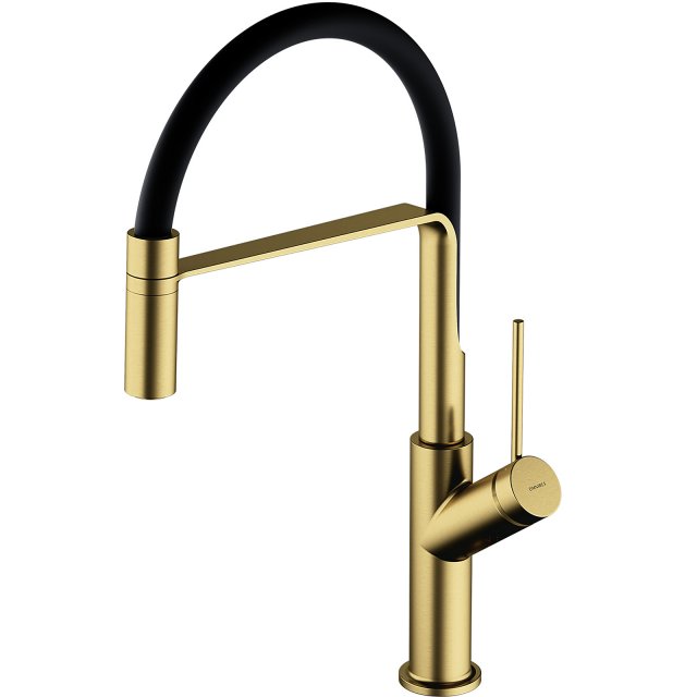 OMNIRES Bateria kuchenna VITA z wyciąganą wylewką mosiądz szczotkowan