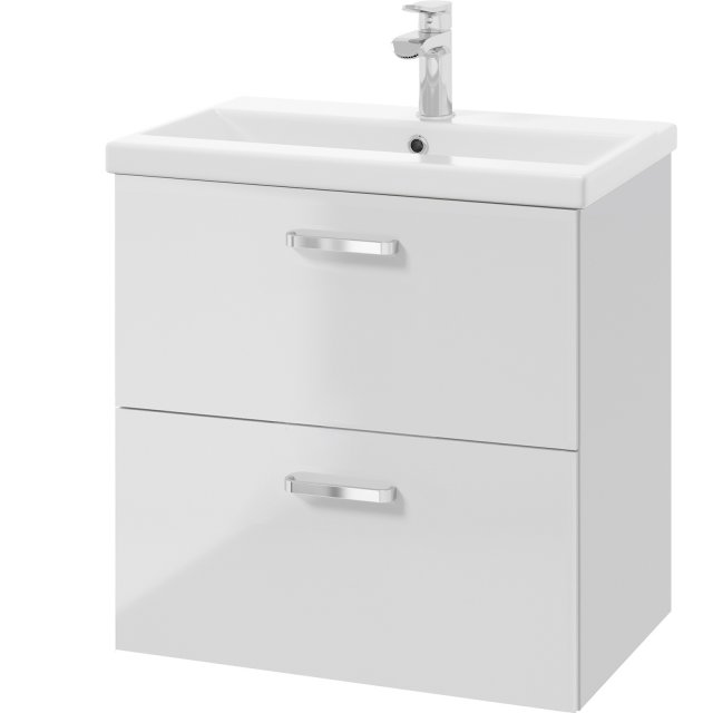 DEFTRANS Szafka PROXI z umywalką meblową wpuszczaną w blat biała 60 c