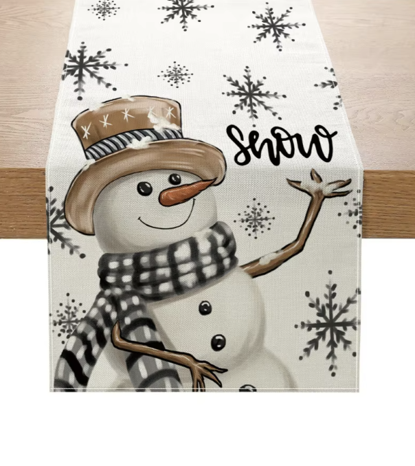 Lniany bieżnik świąteczny 183x33 cm