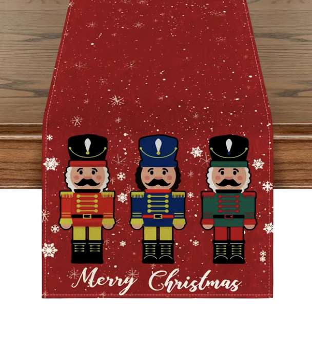 Lniany bieżnik świąteczny 183x33 cm