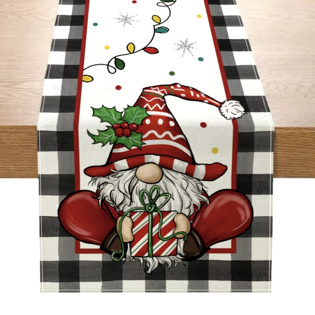 Lniany bieżnik świąteczny 183x33 cm