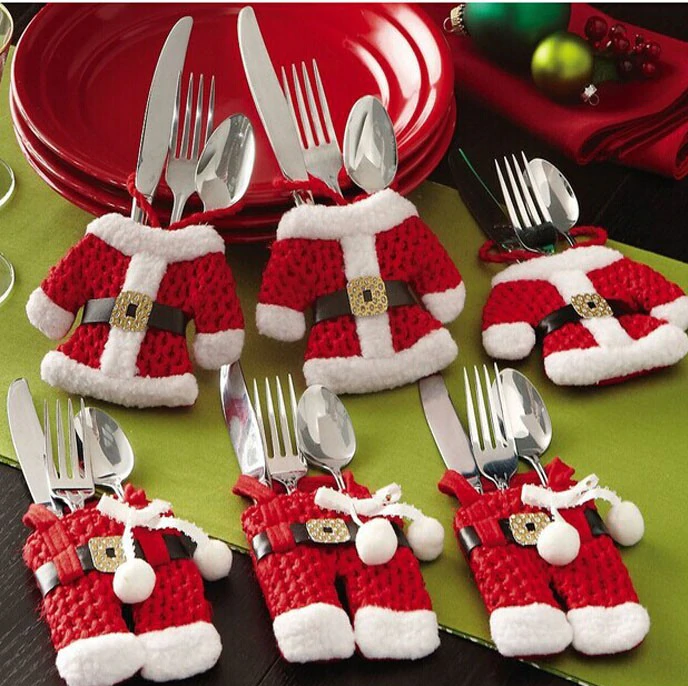 Zestaw świątecznych ubranek na sztućce 6 szt.