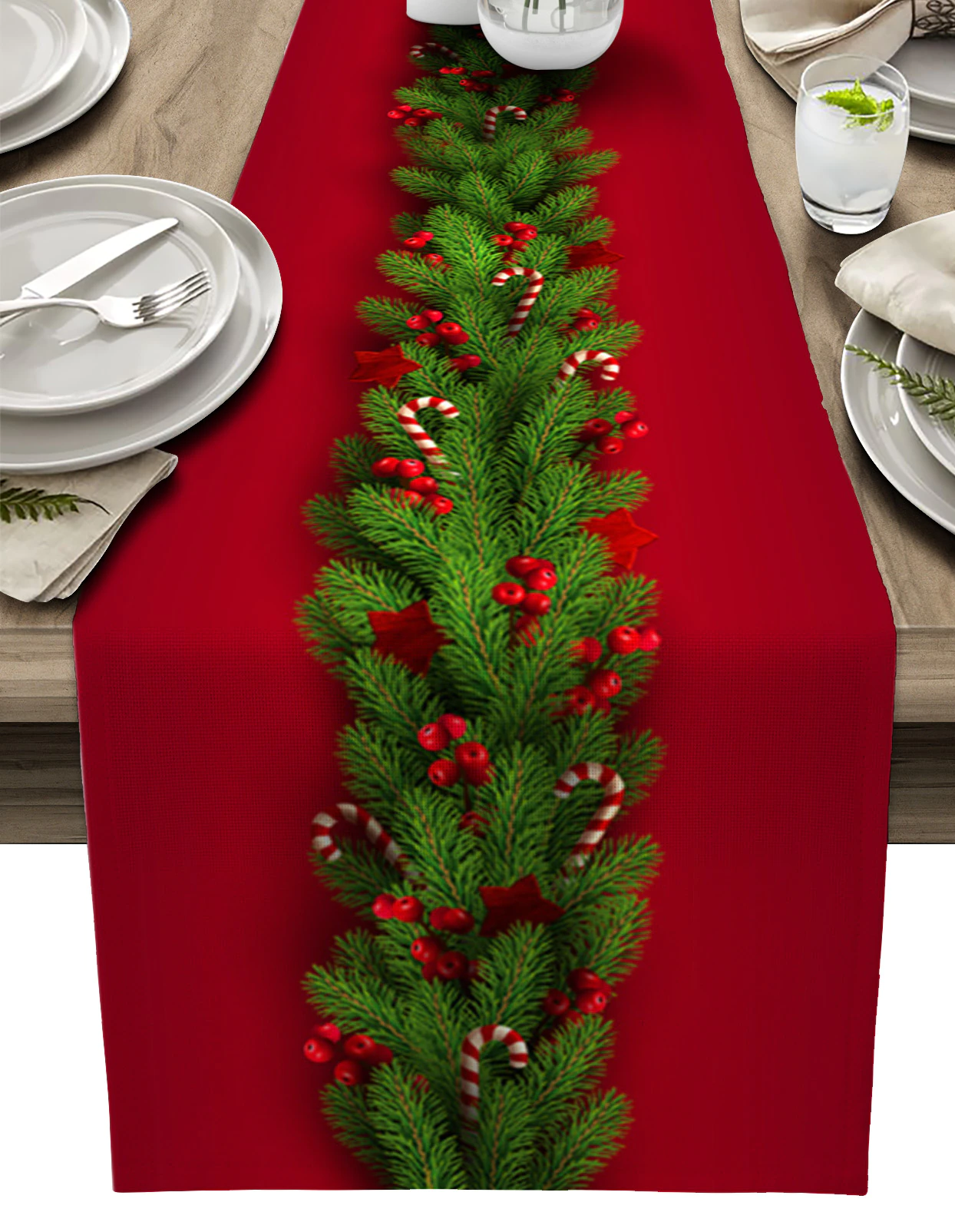 Bieżnik świąteczny czerwony Iglak