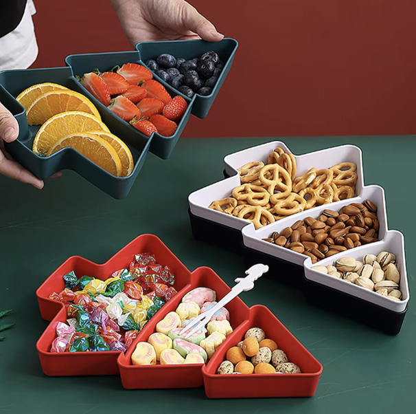 Patera w kształcie choinki na słodkości świąteczne