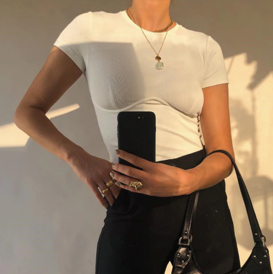 Top damski z krótkim rękawem O01