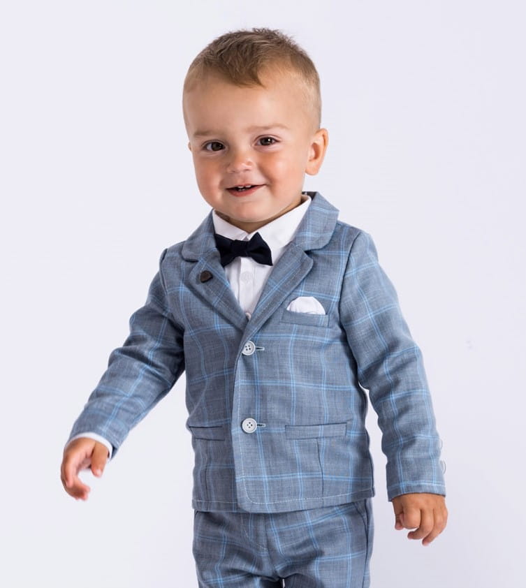 LaFerio Milano Marynarka jasna dla chłopca do chrztu