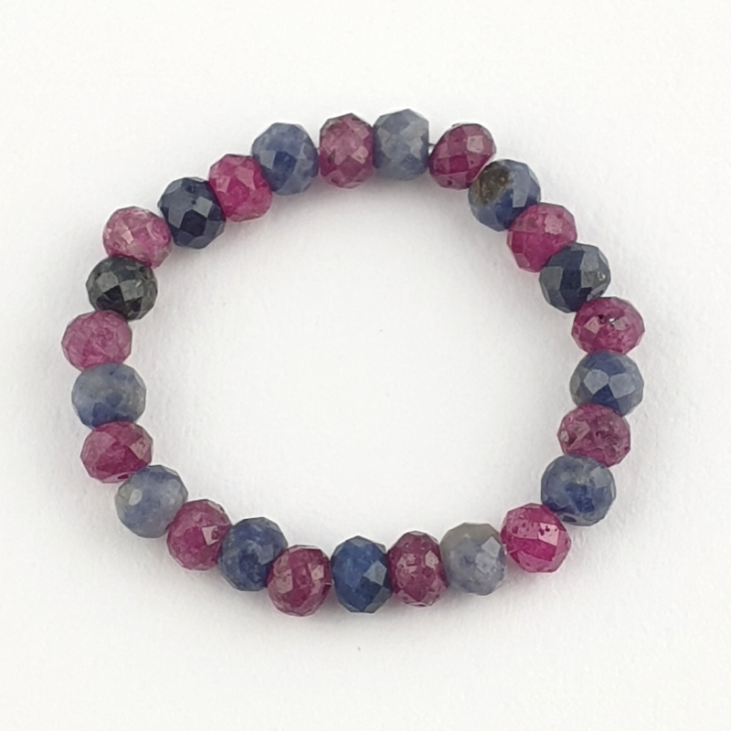 Pierścionek elastyczny - Rubin i Szafir