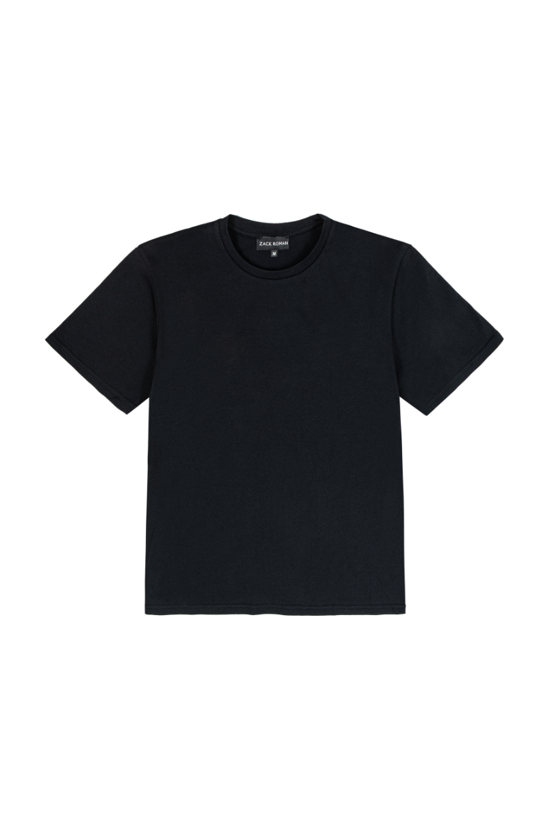 T-shirt sportowy z wełny merino 195, czarny