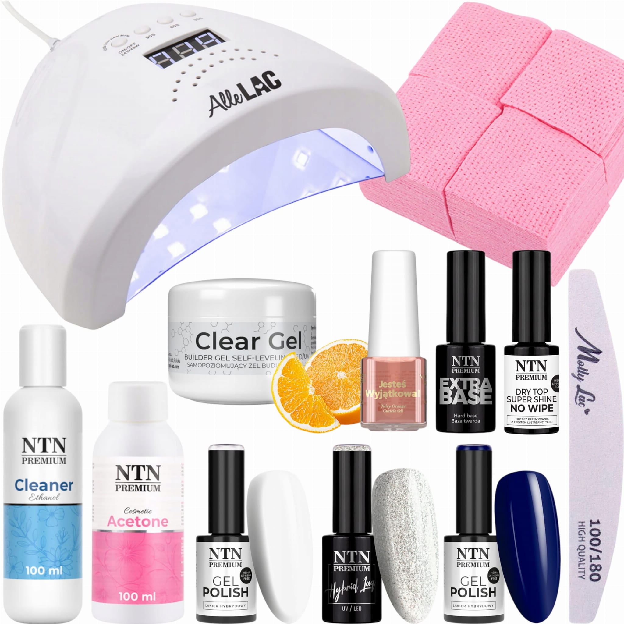 Zestaw Hybrydowy Do Paznokci Początkujący Na Start Świąteczny Xmass 12w1 v2