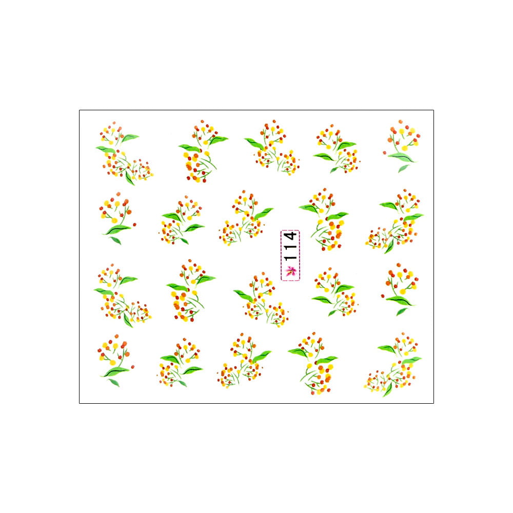 Naklejki wodne do paznokci kwiaty Nr 114