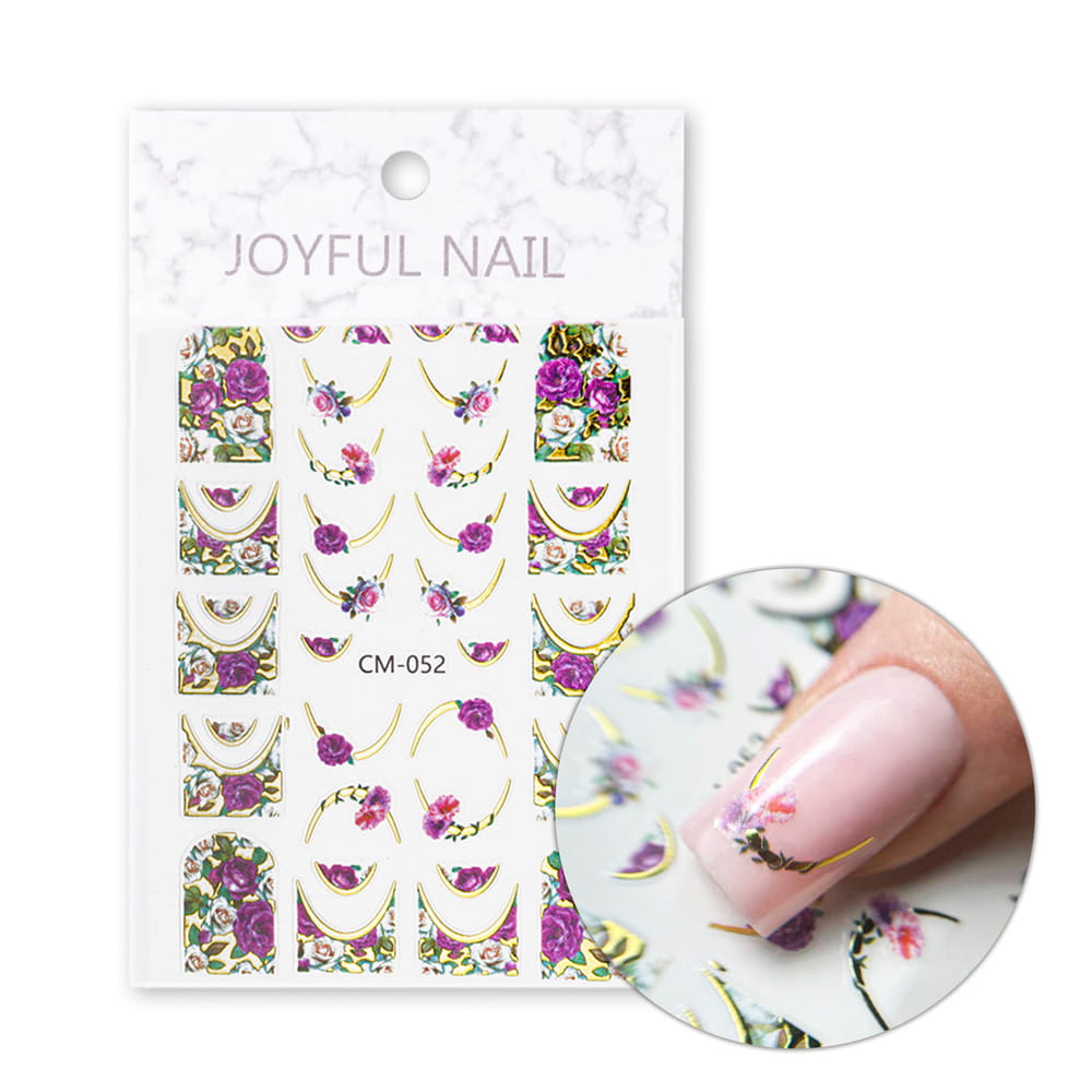 Naklejki do paznokci samoprzylepne kwiaty CM-052
