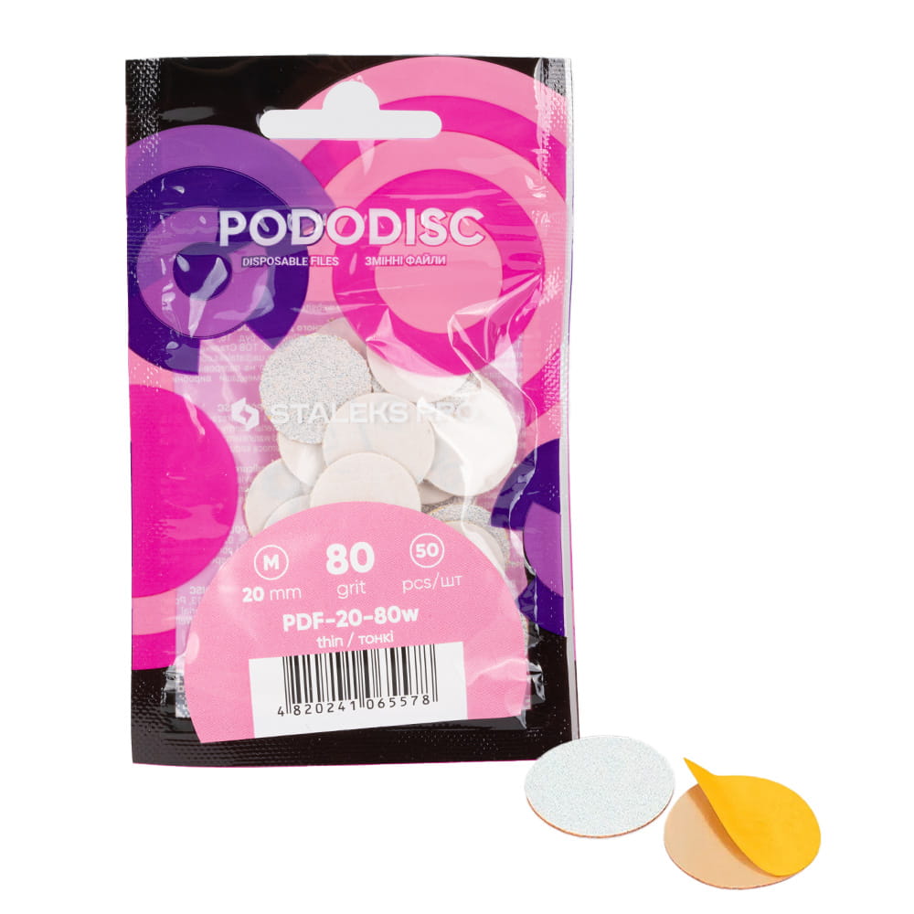 Nakładki ścierne tarcze wymienne 80 grit do PODODISC Staleks Expert rozmiar M 20 mm 50 szt