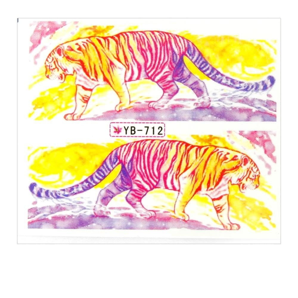 Naklejki wodne do paznokci arkusz 6,5 x 5,5 cm na 10 palców yb Nr 712