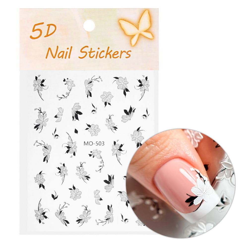 Naklejki do paznokci 5D samoprzylepne kwiaty MO-503