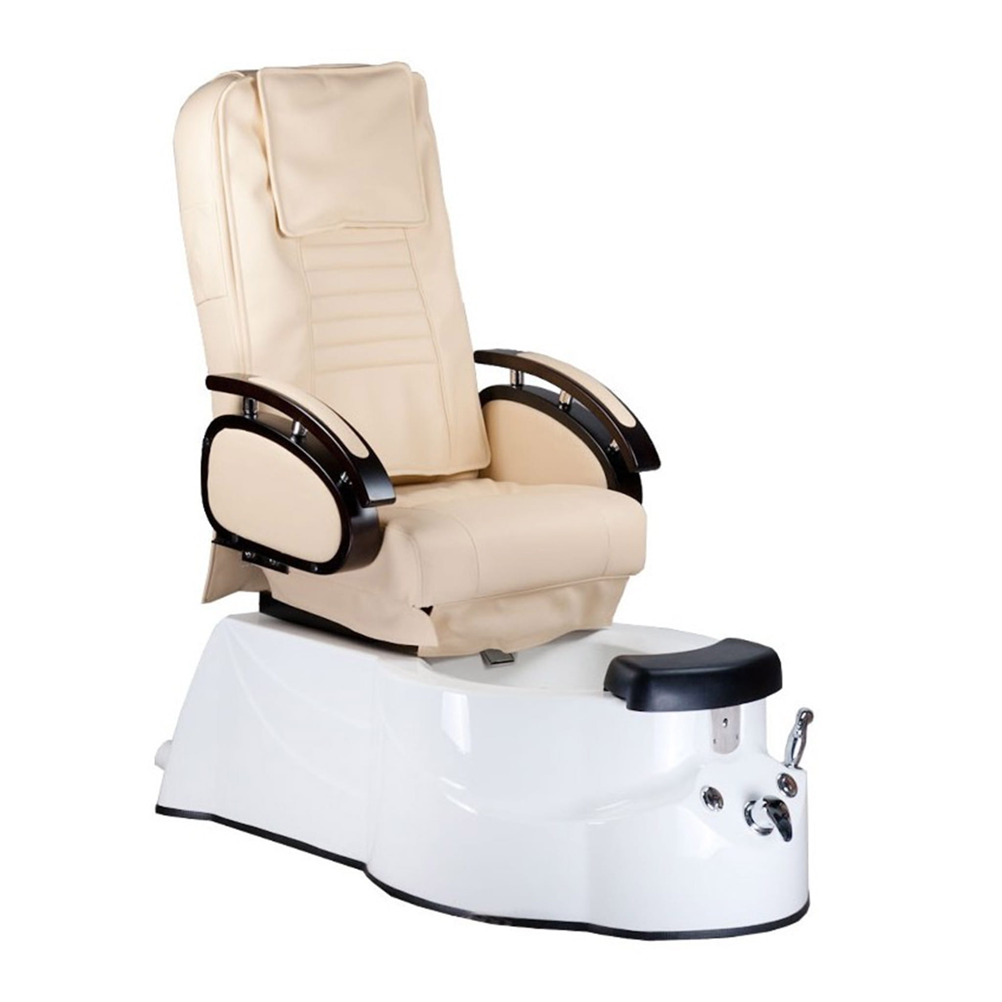 Bs fotel do pedicure z masażem br-3820d kremowy