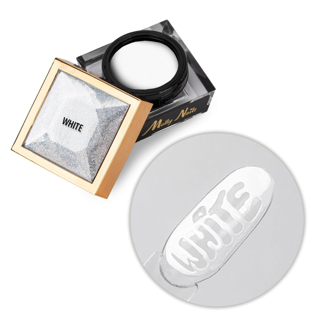 Creative Flow Color Gel - kreatywny NailArt żel do efektu topniejących, miękkich wzorów Molly Nails White HEMA/Di-HEMA free 5 g