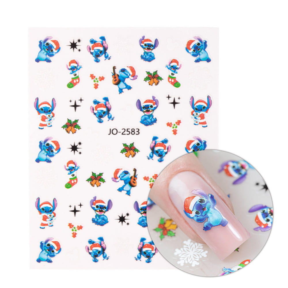 Naklejki do paznokci samoprzylepne świąteczne stitch JO-2583