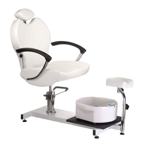 Bs fotel do pedicure z masażerem stóp br-2301 biały