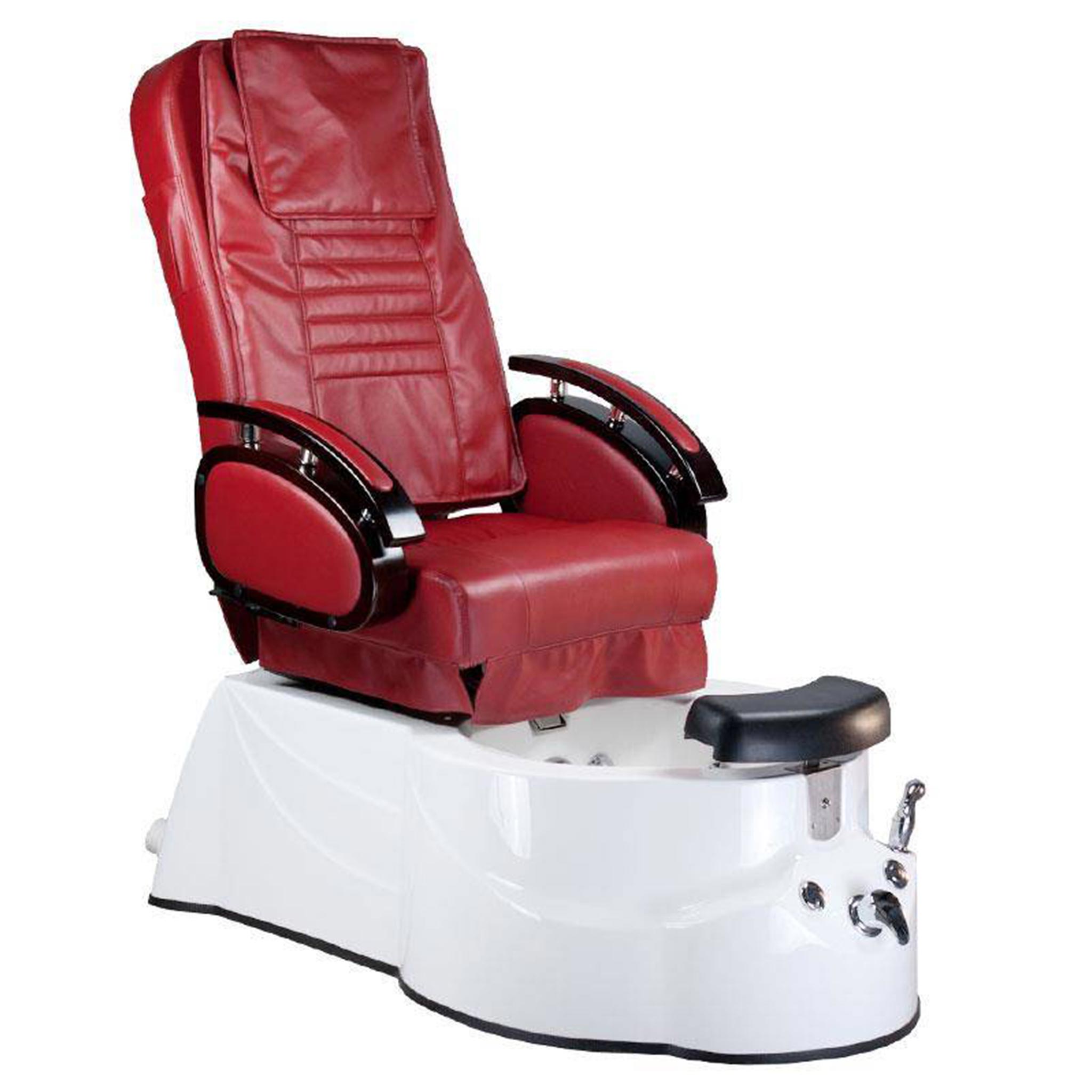 Bs fotel do pedicure z masażem br-3820d bordowy