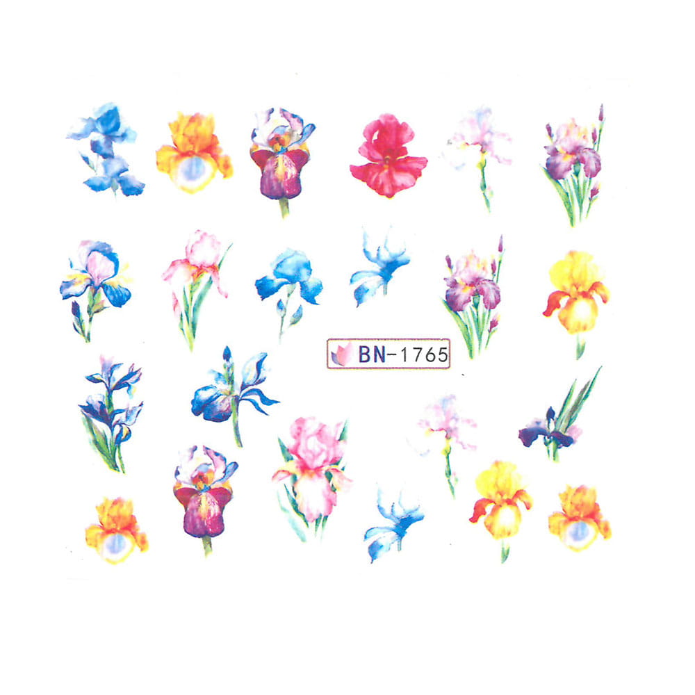 Naklejki wodne do paznokci kwiaty BN-1765