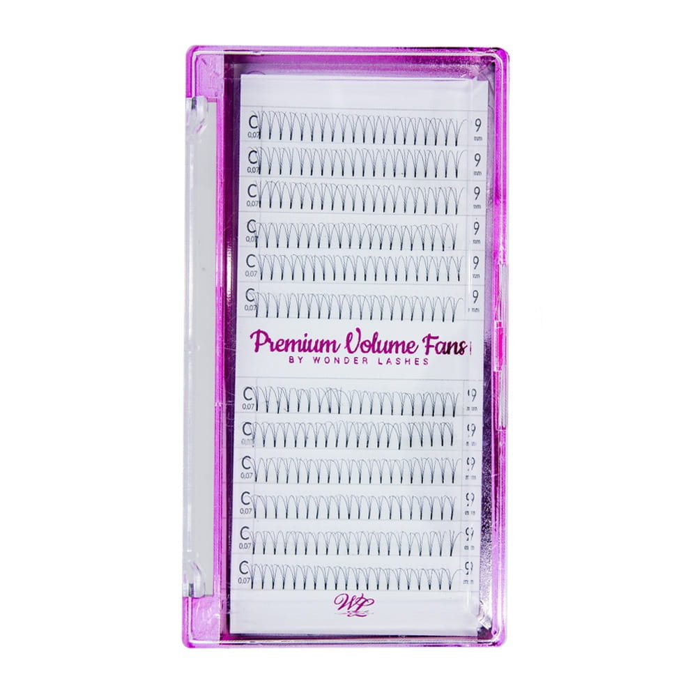 Rzęsy metoda objętościowa 3d Premium Volume Fans Wonder lashes c 0,07 9 mm