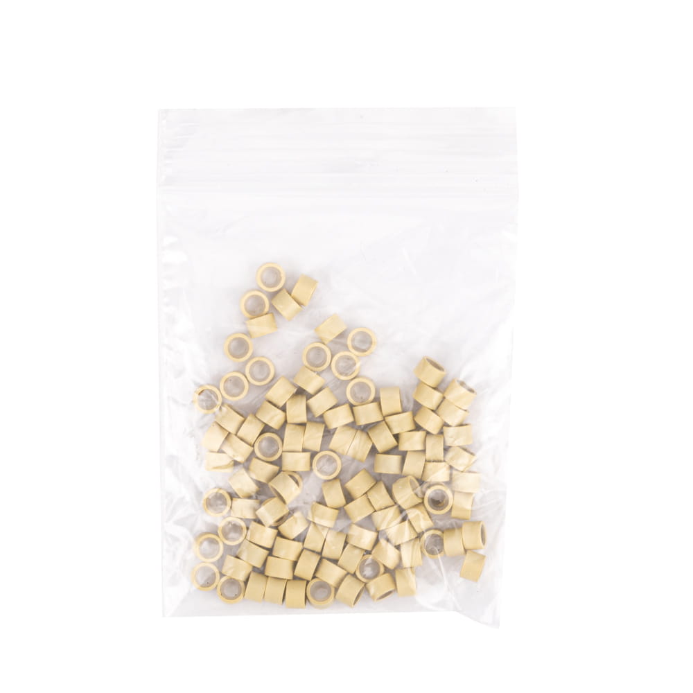 Mikroringi z silikonem do przedłużania włosów 4,5 mm kolor Nr 12 woreczek 100 szt