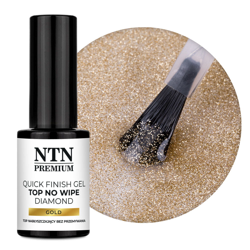 Top Quick Finish Gel Diamond Limited Edition no wipe bez przemywania NTN Premium Gold 7g