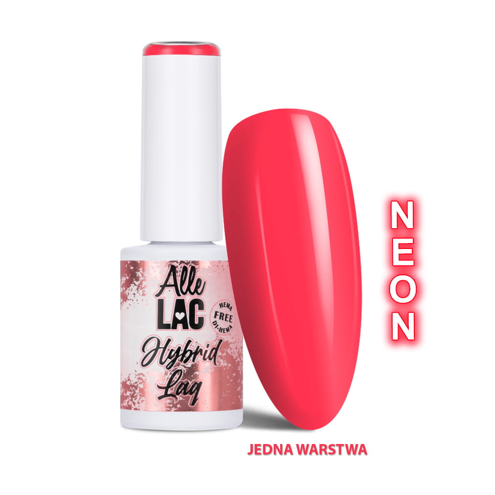 Lakier hybrydowy LED/UV Gel Polish Reds R1 Neon AlleLac HEMA/Di-HEMA Free 6g