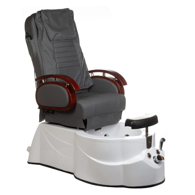 Bs fotel do pedicure z masażem br-3820d szary