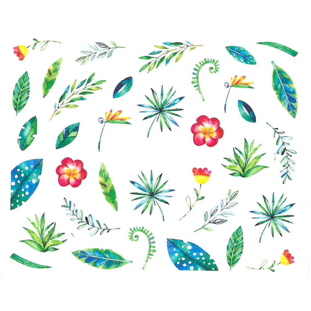 Naklejki wodne do paznokci rośliny STZ-829