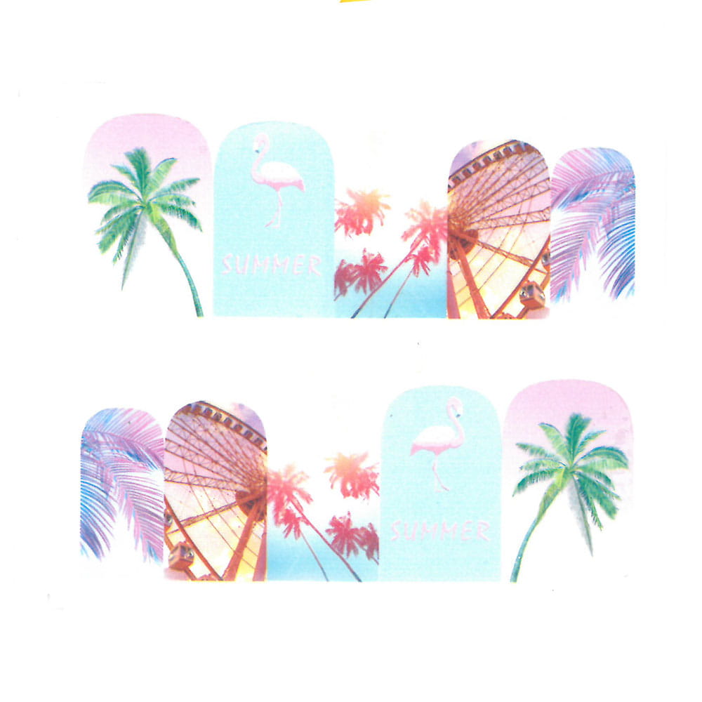 Naklejki wodne do paznokci wakacyjne BN-1702