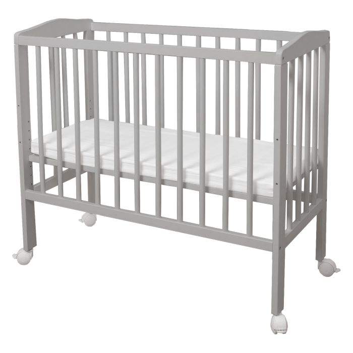 Waldin Łóżeczko dostawne 2w1 z materacem-Szare