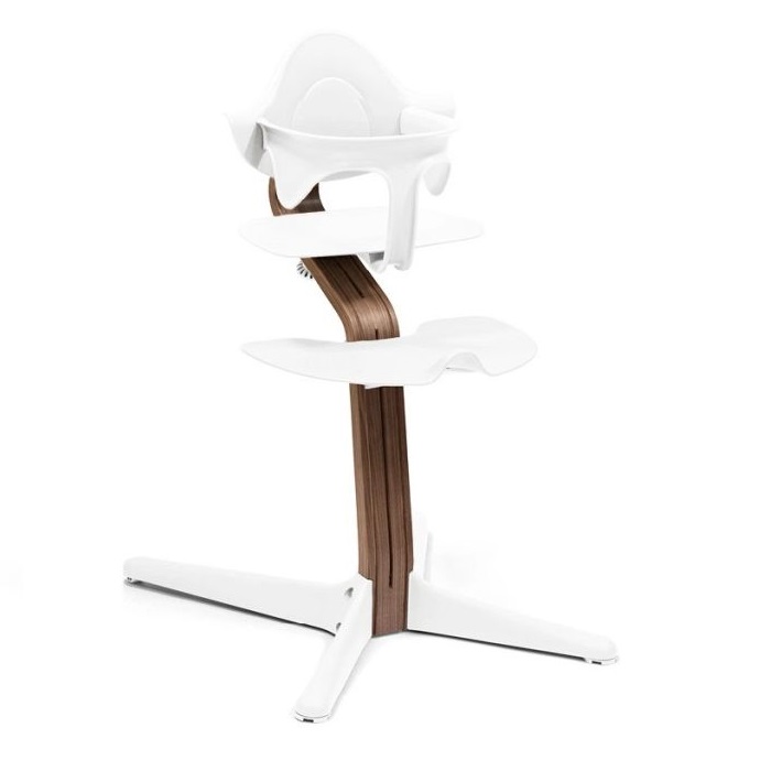 Stokke Nomi + Newborn Set + Baby Set gratis - krzesełko do karmienia z zestawem dla noworodka i barierką z oparciem gratis!-Walnut White-Newborn Se...