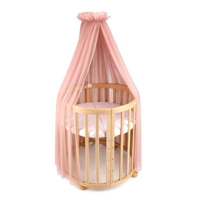 Waldin Tiulowy baldachim do łóżeczka ze stelażem-Różany