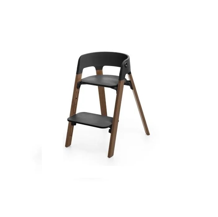 Stokke Steps - krzesełko do karmienia-Black Seat/Golden Brown Legs
