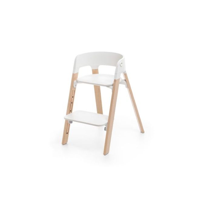 Stokke Steps - krzesełko do karmienia-White Seat/Natural Legs