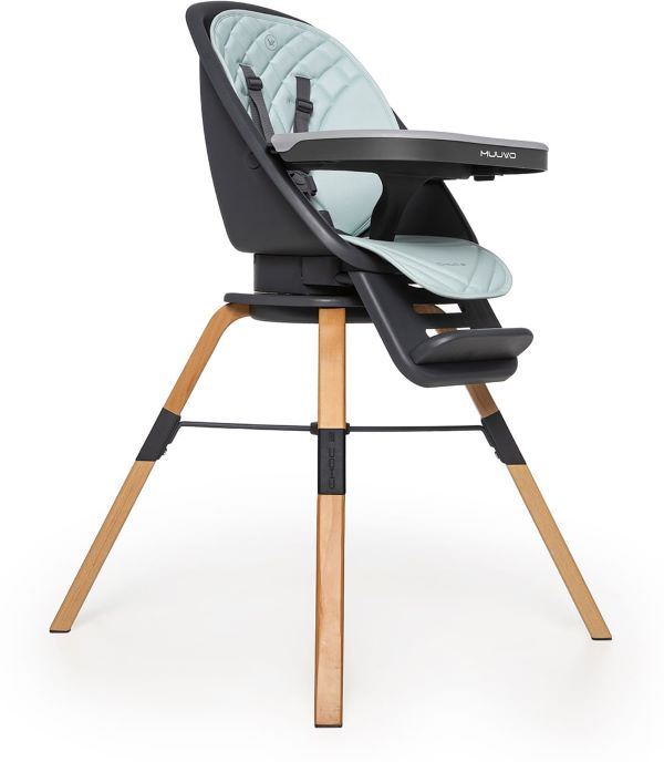 Muuvo Choc 2 - krzesełko do karmienia 3 w 1 z obrotowym siedziskiem-Mint