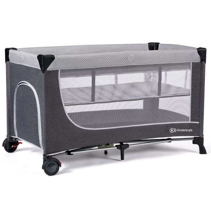 Kinderkraft Leody - dwupoziomowe łóżeczko turystyczne Grey