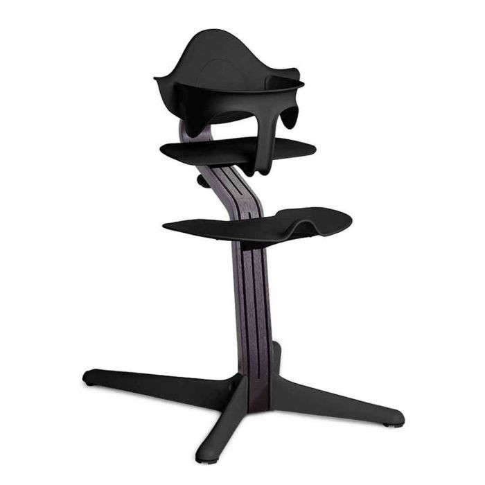 Stokke Nomi + Newborn Set + Baby Set gratis - krzesełko do karmienia z zestawem dla noworodka i barierką z oparciem gratis!-Black Black-Newborn Set...