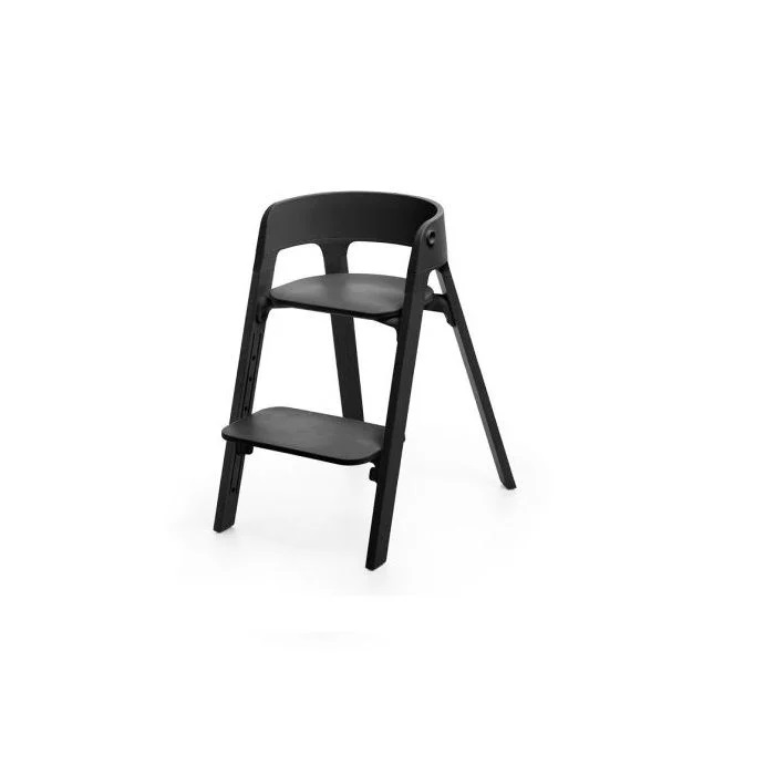 Stokke Steps - krzesełko do karmienia-Black Seat/Black Legs