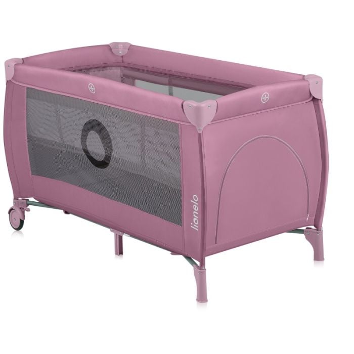Lionelo Stefi Plus - łóżeczko turystyczne-Pink Magnolia