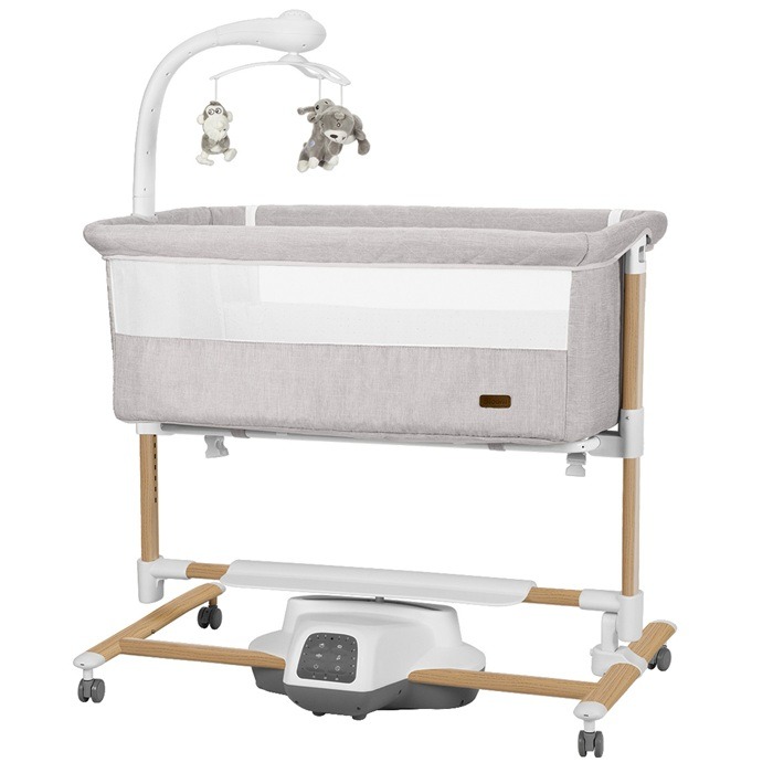 Carrello Bloom 3w1 - inteligentna dostawka i kołyska z czujnikiem ruchu-Silk Beige Wooden